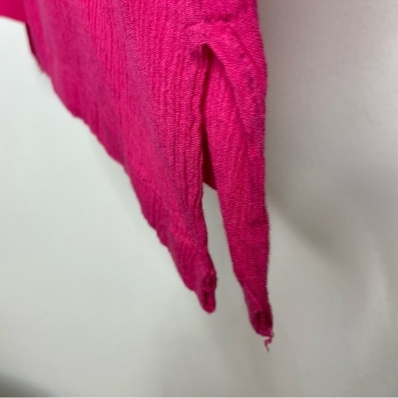 Vintage 80s 90s magenta pink oversized boxy relaxed fit short sleeve blouse top - Picture 6 of 16